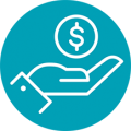 hand-dollar-linear-circle-icon-teal business opportunities