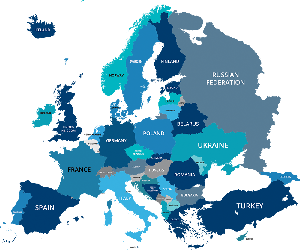 europe-vector-map-blues