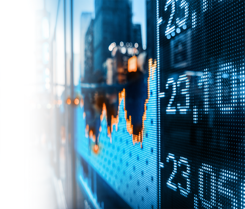 4 stock market data on screen